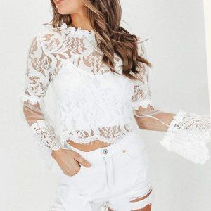 Lace Bell Sleeve Top